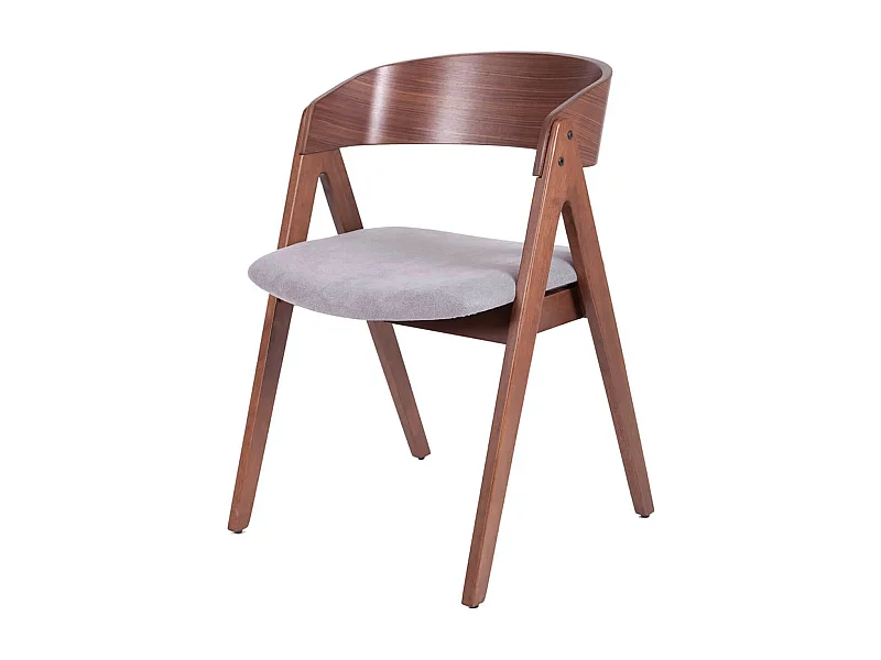 Chaise premium Merka – Structure en bois et assise en tissu confortable-Couleur Marron/Gris clair