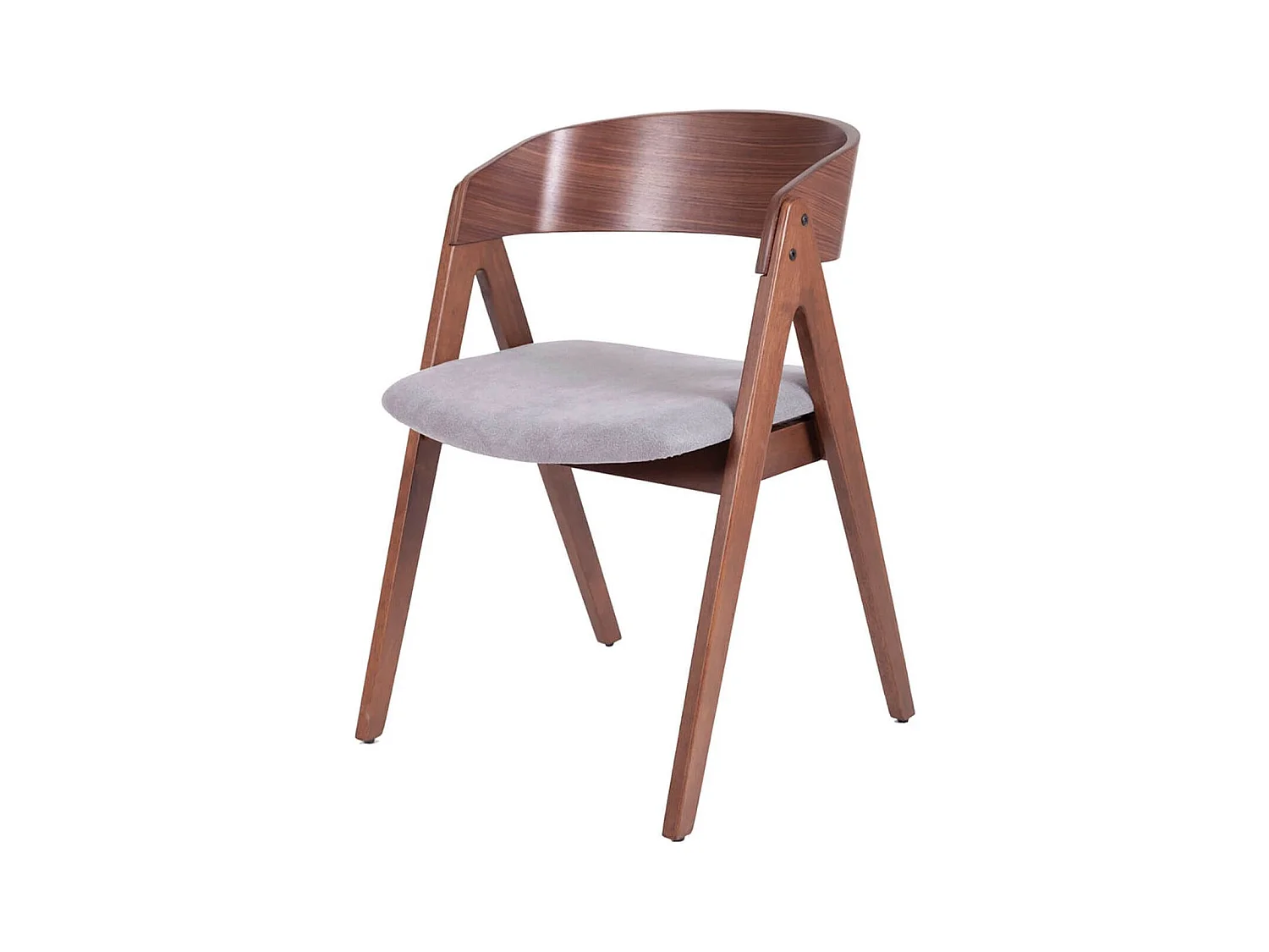 Chaise premium Merka – Structure en bois et assise en tissu confortable-Couleur Marron/Gris clair
