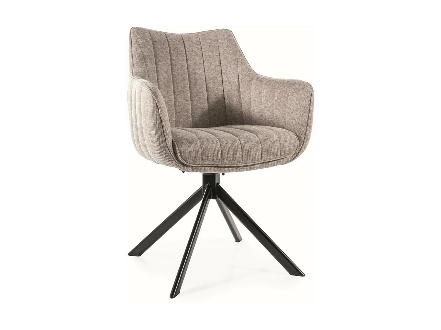 Chaise de salle à manger pivotante à 180° tissu et acier noir Binka-Couleur Marron Foncé