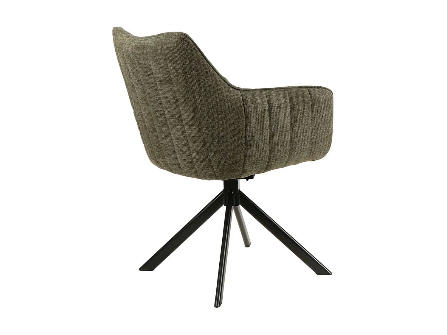 Chaise de salle à manger pivotante à 180° tissu et acier noir Binka-Couleur Marron Foncé