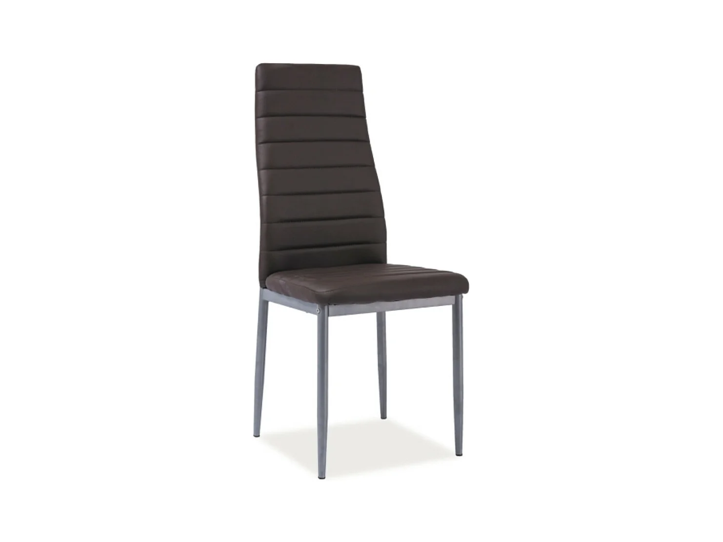 Chaise simili cuir et alu Mada - Lot de 4-Couleur Marron