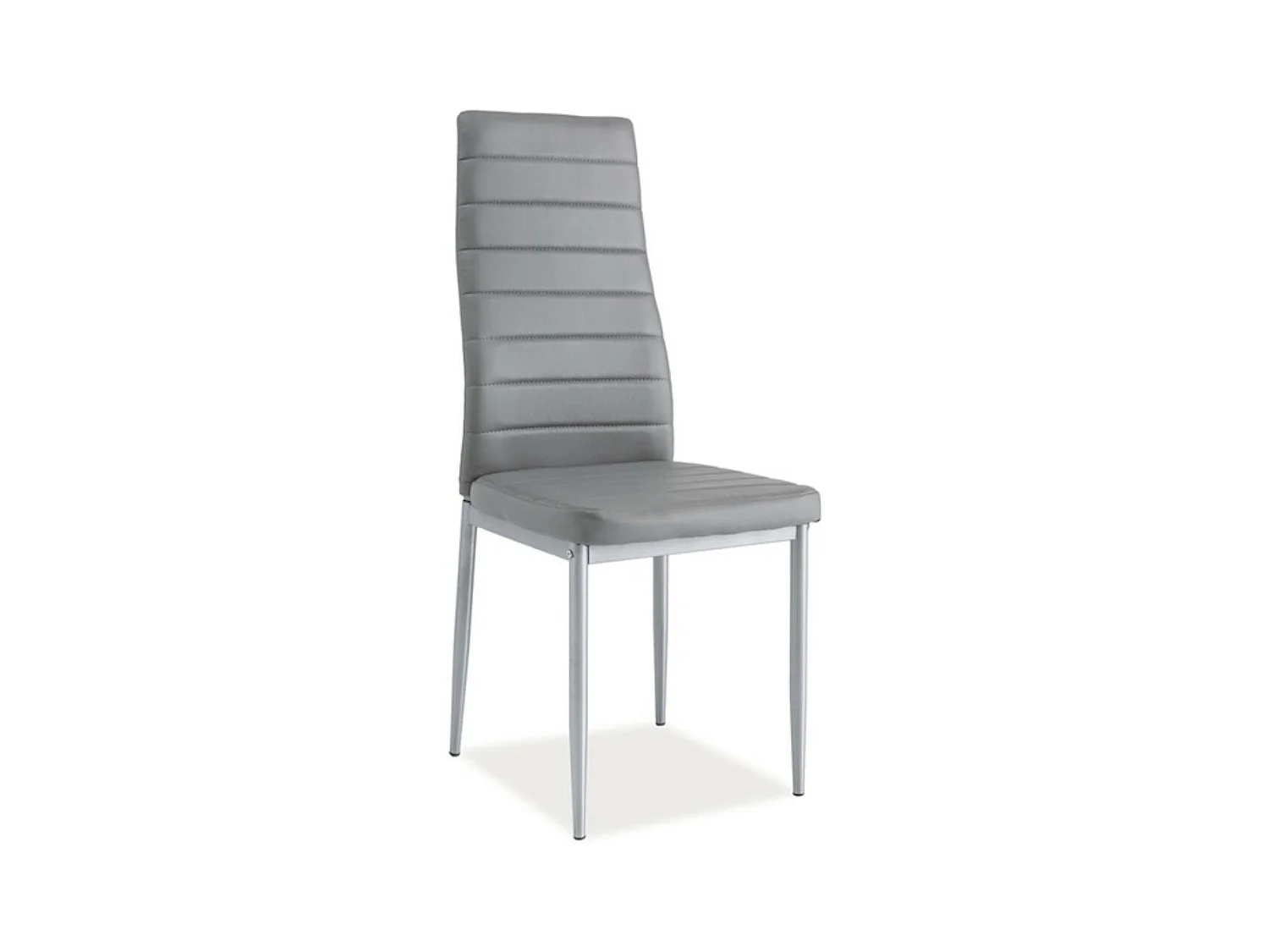 Chaise simili cuir et alu Mada - Lot de 4-Couleur Gris
