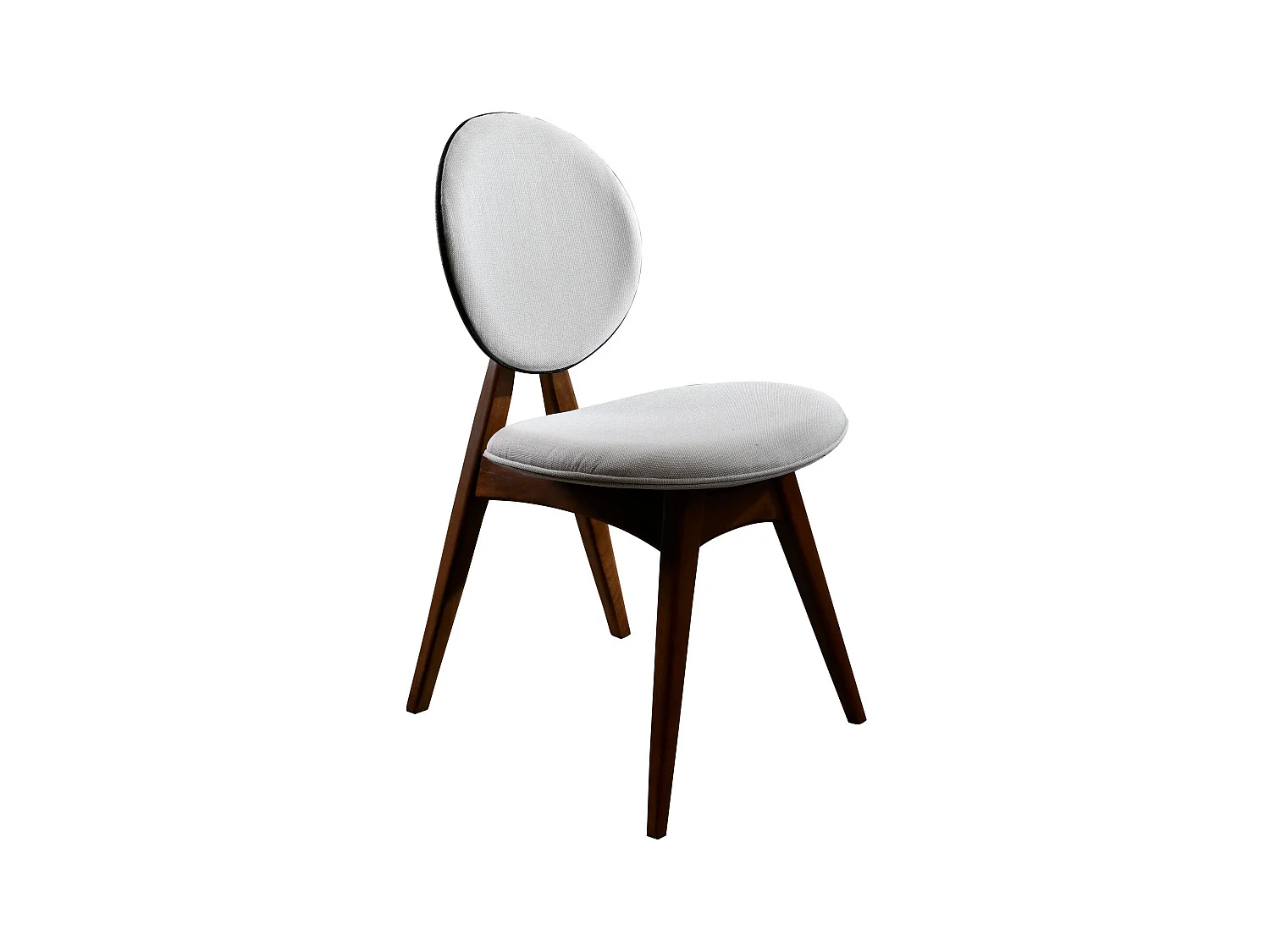 Chaise en bois de noyer et tissu lin crème Karny - Lot de 2