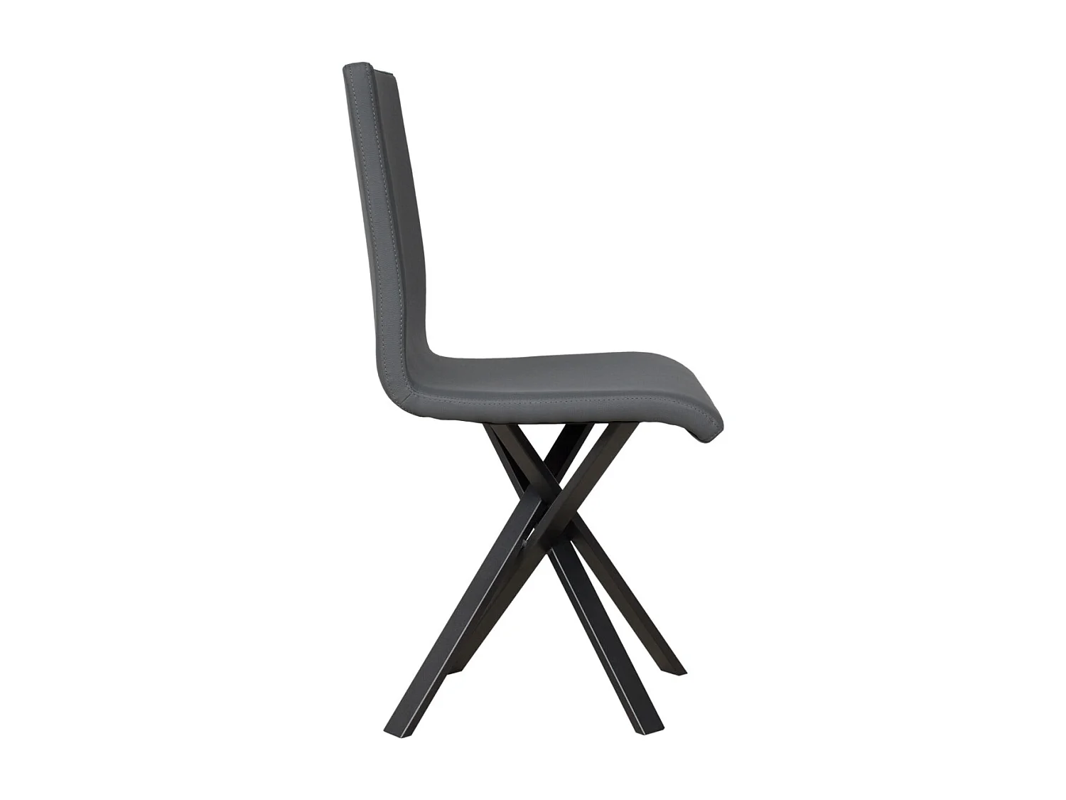 Chaise design simili cuir avec pieds entrelacés anthracite Artemis-Couleur Gris anthracite