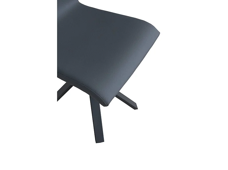 Chaise design simili cuir avec pieds entrelacés anthracite Artemis-Couleur Gris anthracite