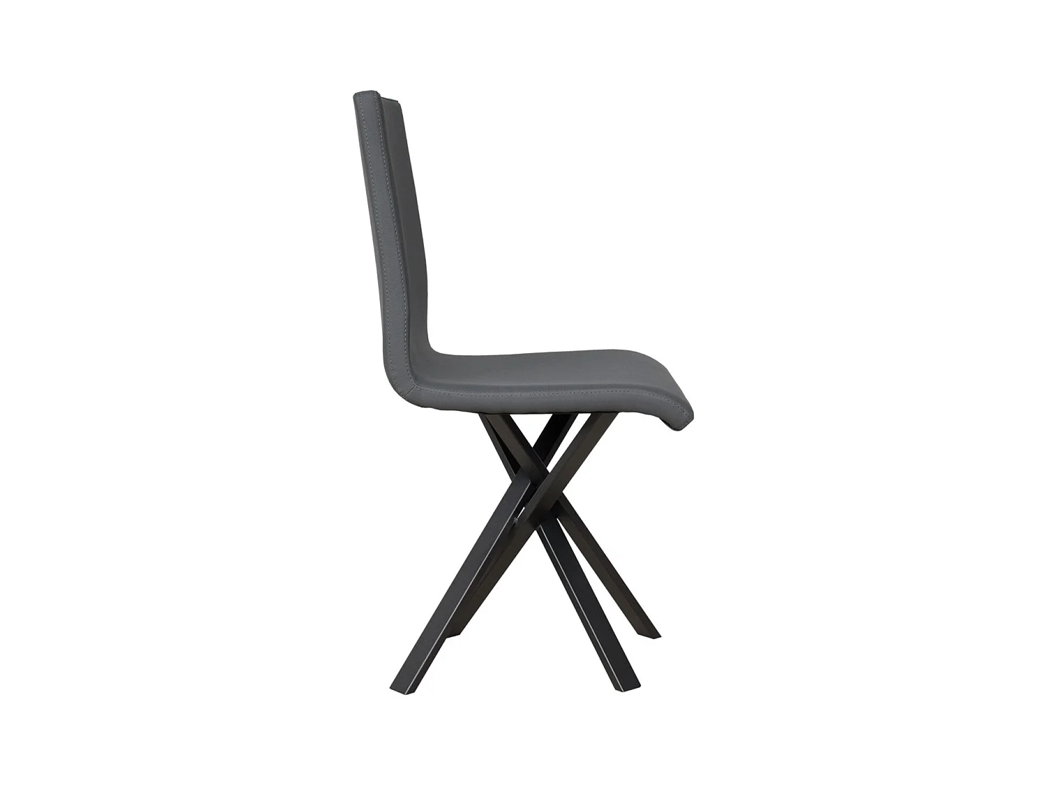 Chaise design simili cuir avec pieds entrelacés anthracite Artemis-Couleur Gris anthracite
