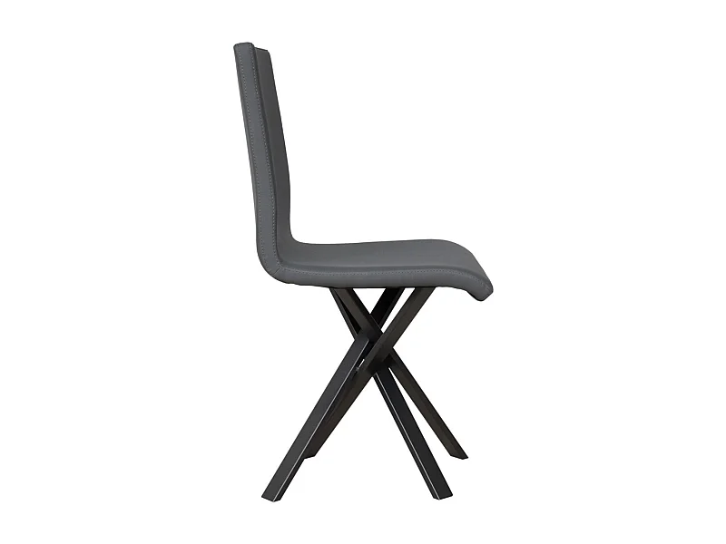 Chaise design simili cuir avec pieds entrelacés anthracite Artemis-Couleur Gris anthracite