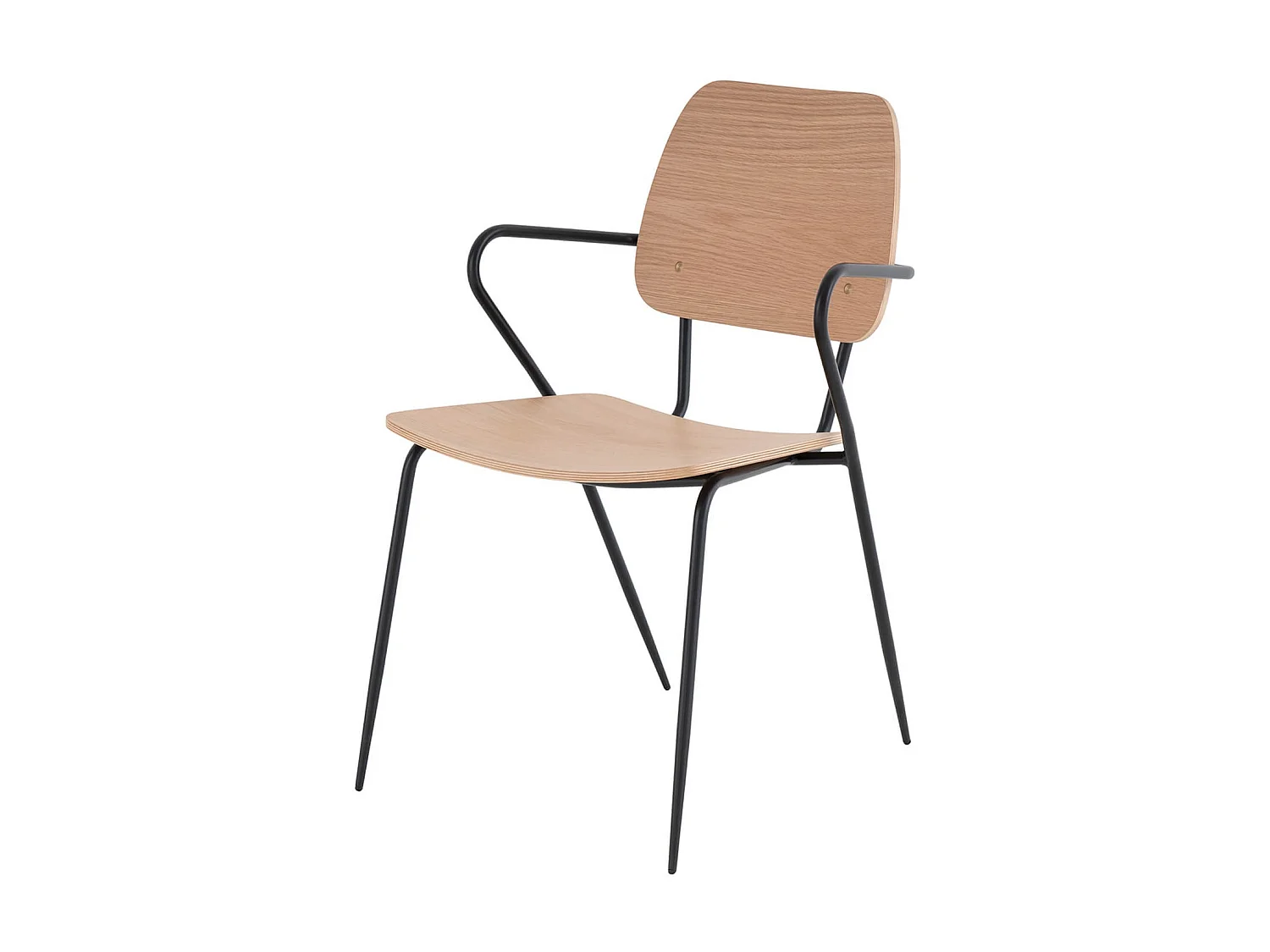 Chaise en bois de chêne et métal noir Dokar