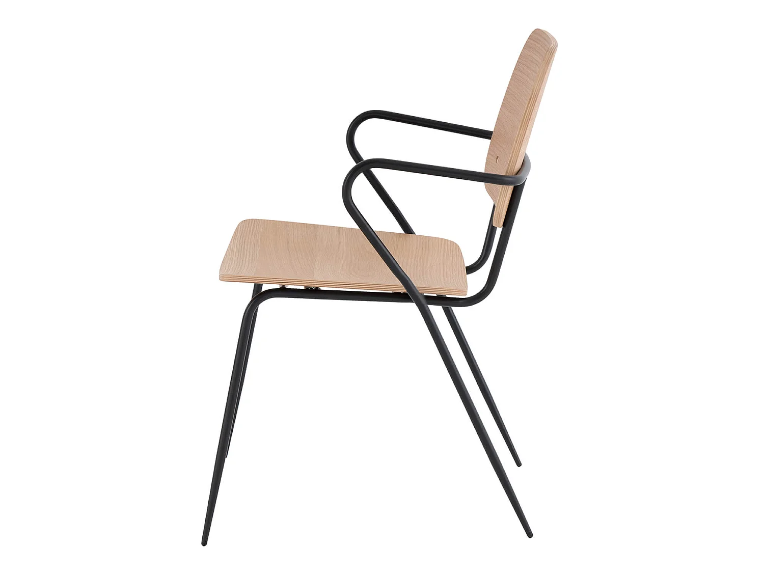 Chaise en bois de chêne et métal noir Dokar