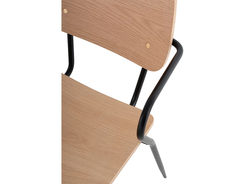 Chaise en bois de chêne et métal noir Dokar