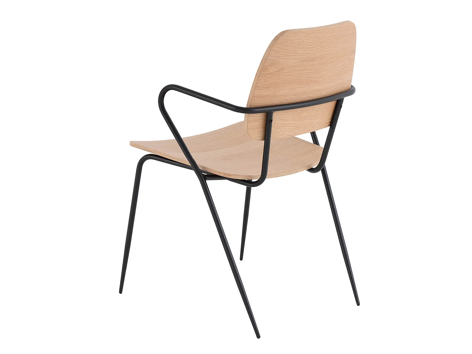 Chaise en bois de chêne et métal noir Dokar