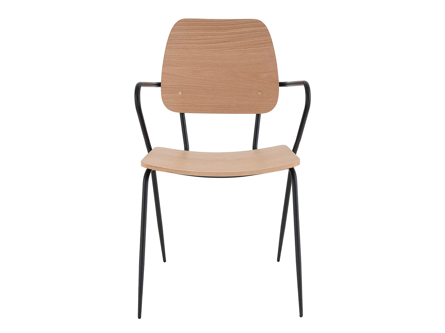 Chaise en bois de chêne et métal noir Dokar