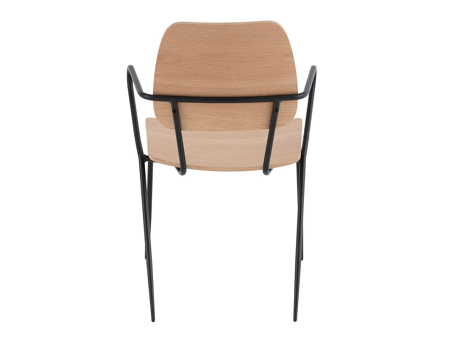 Chaise en bois de chêne et métal noir Dokar