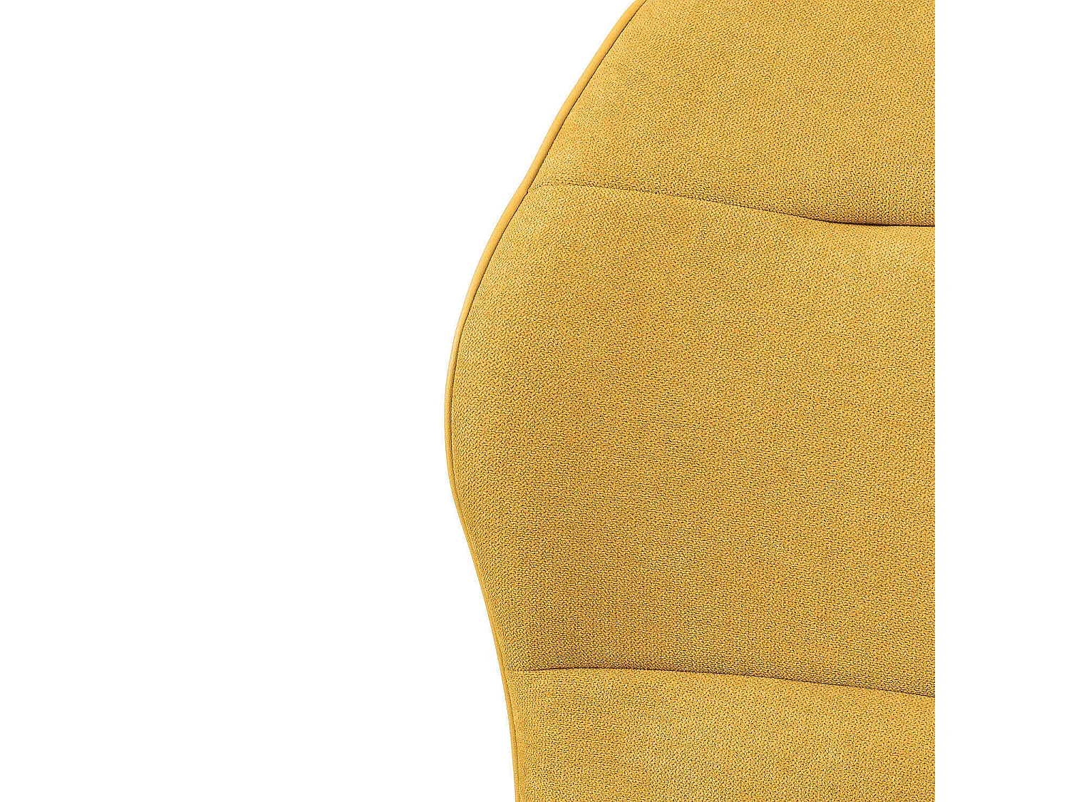 Chaise confortable tissu jaune moutarde rembourré et pieds croisés métal noir Klea