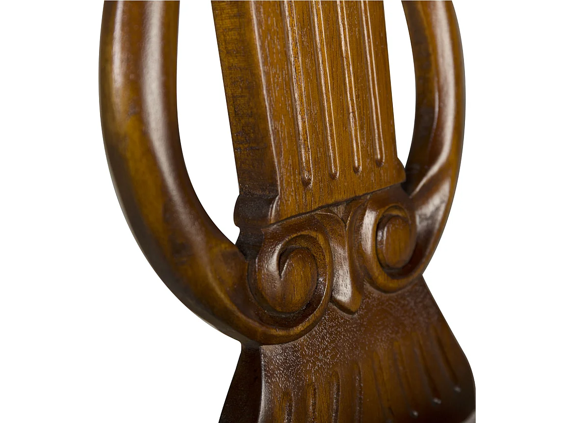 Chaise en bois massif d'acajou et tissu rembourré beige Castle