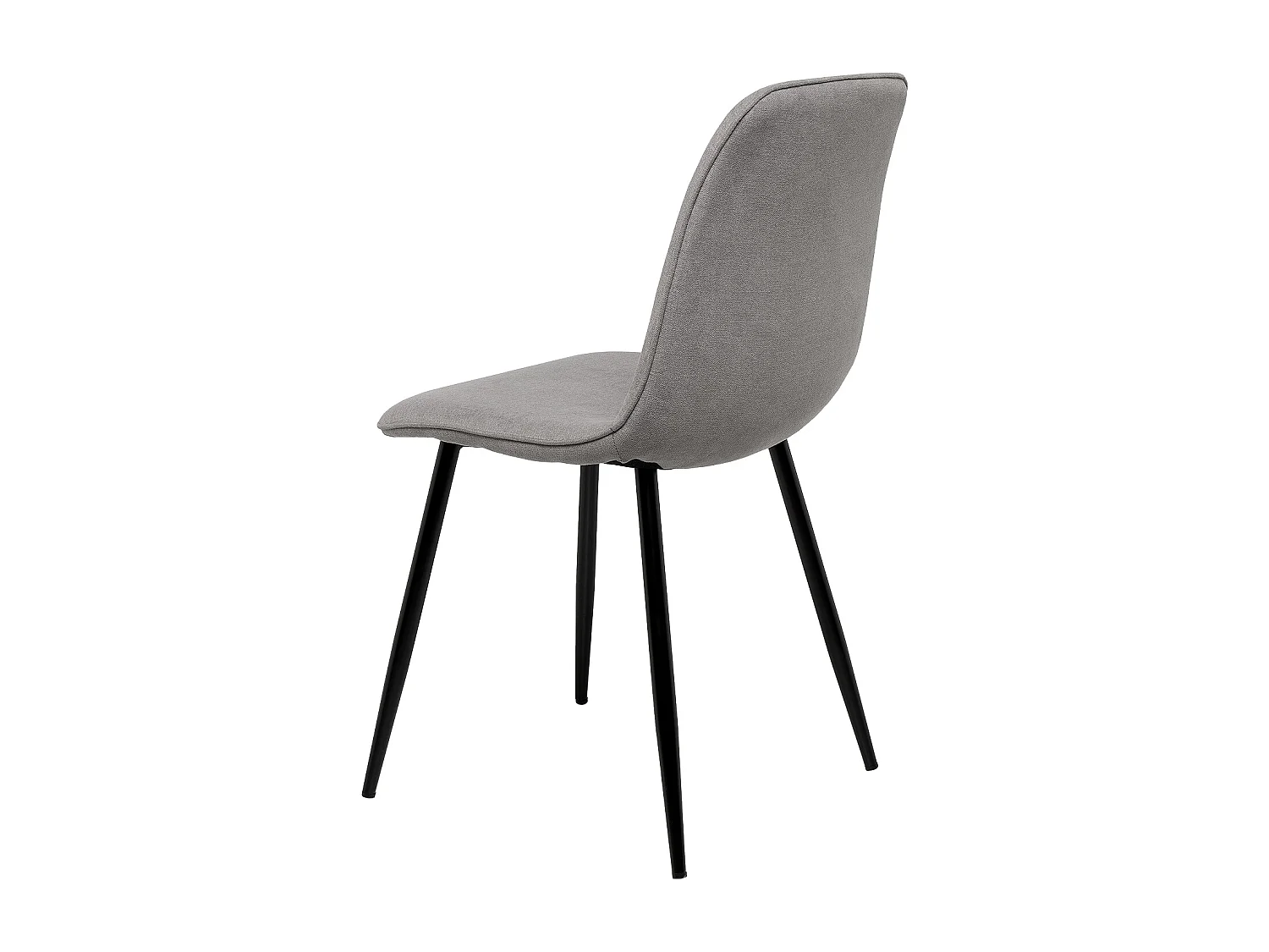 Chaise en tissu avec pieds en métal noir Klara – Lignes incurvées et élégance intemporelle-Couleur Gris clair