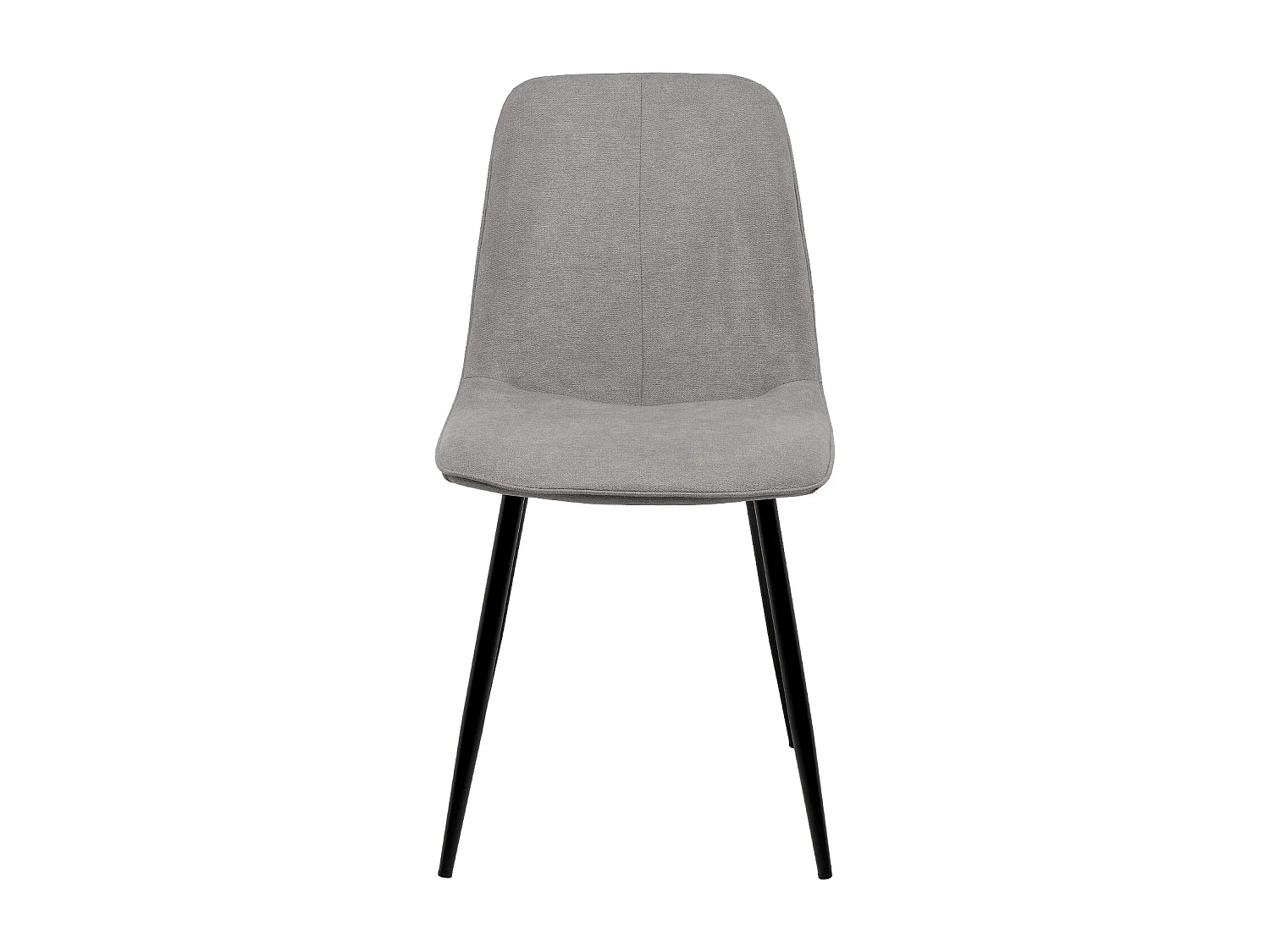 Chaise en tissu avec pieds en métal noir Klara – Lignes incurvées et élégance intemporelle-Couleur Gris clair