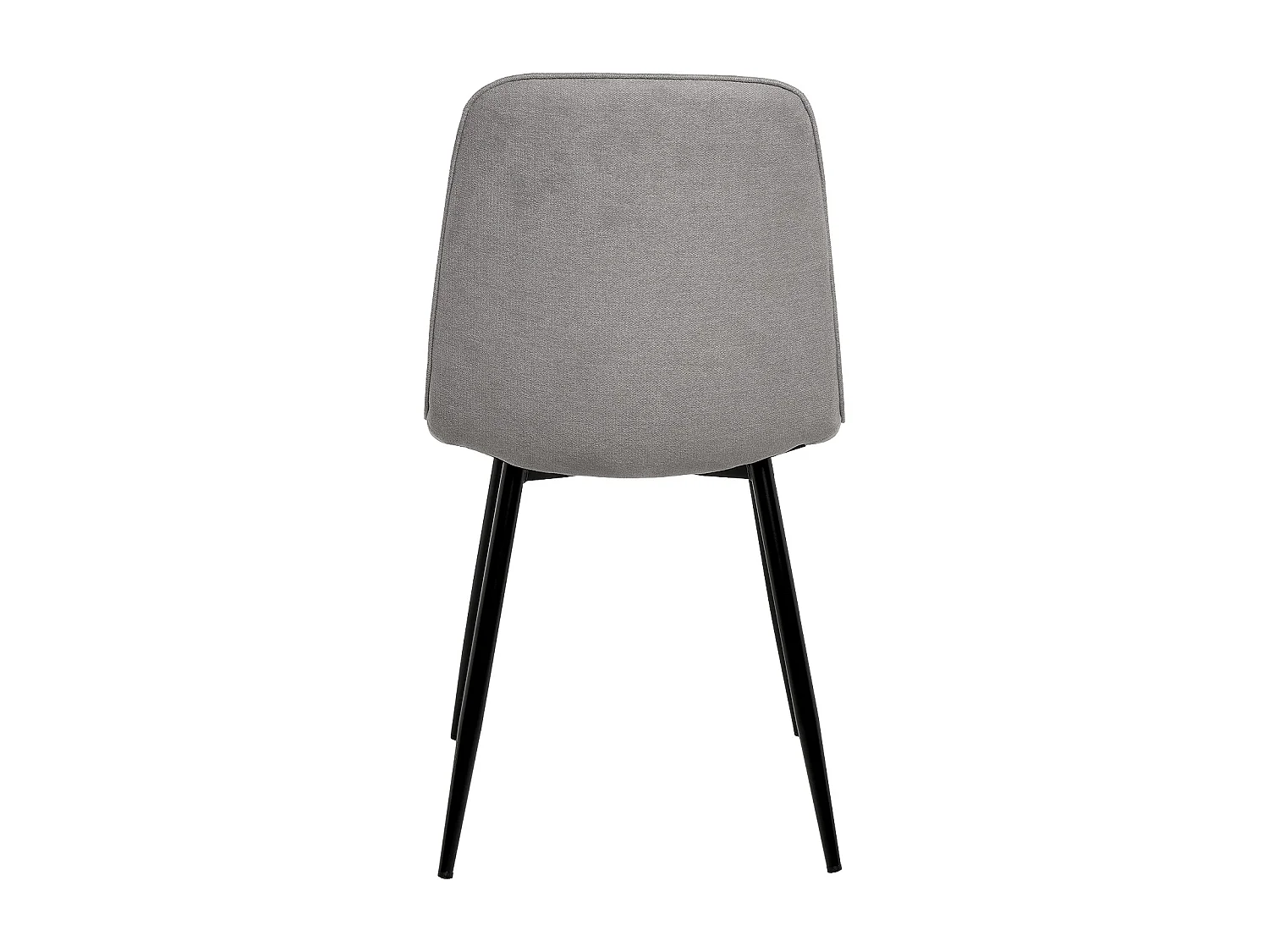 Chaise en tissu avec pieds en métal noir Klara – Lignes incurvées et élégance intemporelle-Couleur Gris clair