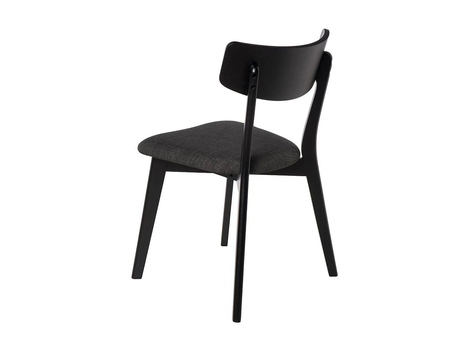 Chaise en bois massif noir et tissu noir Reka