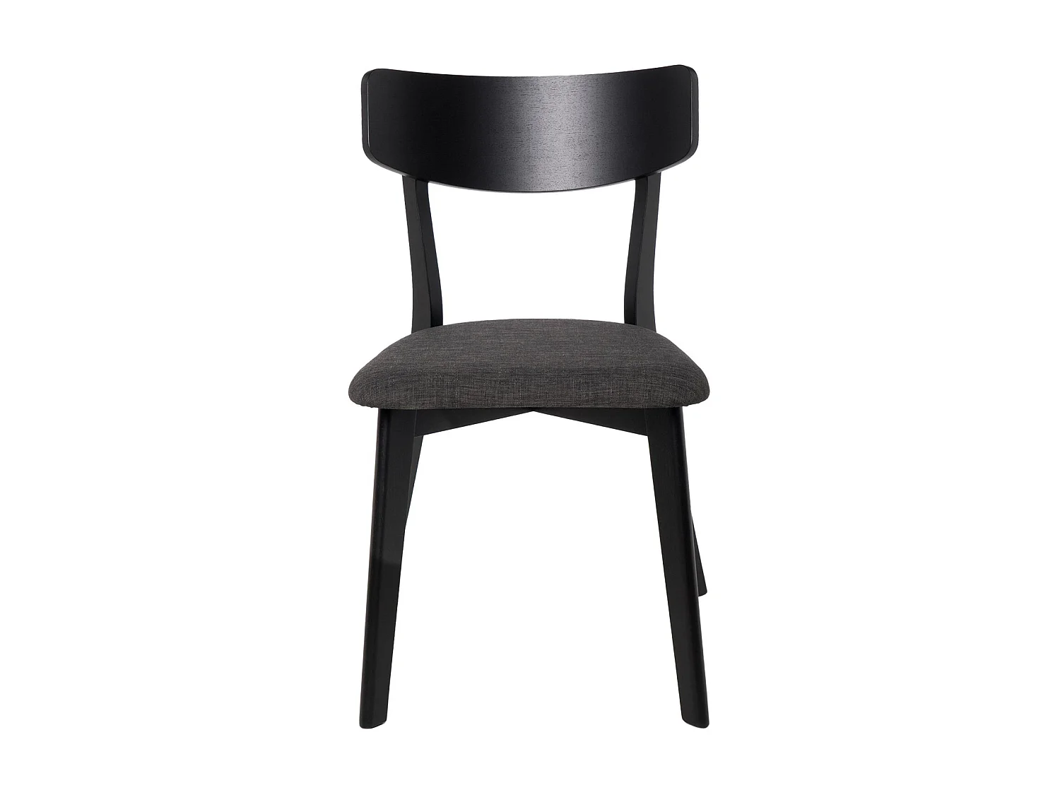 Chaise en bois massif noir et tissu noir Reka
