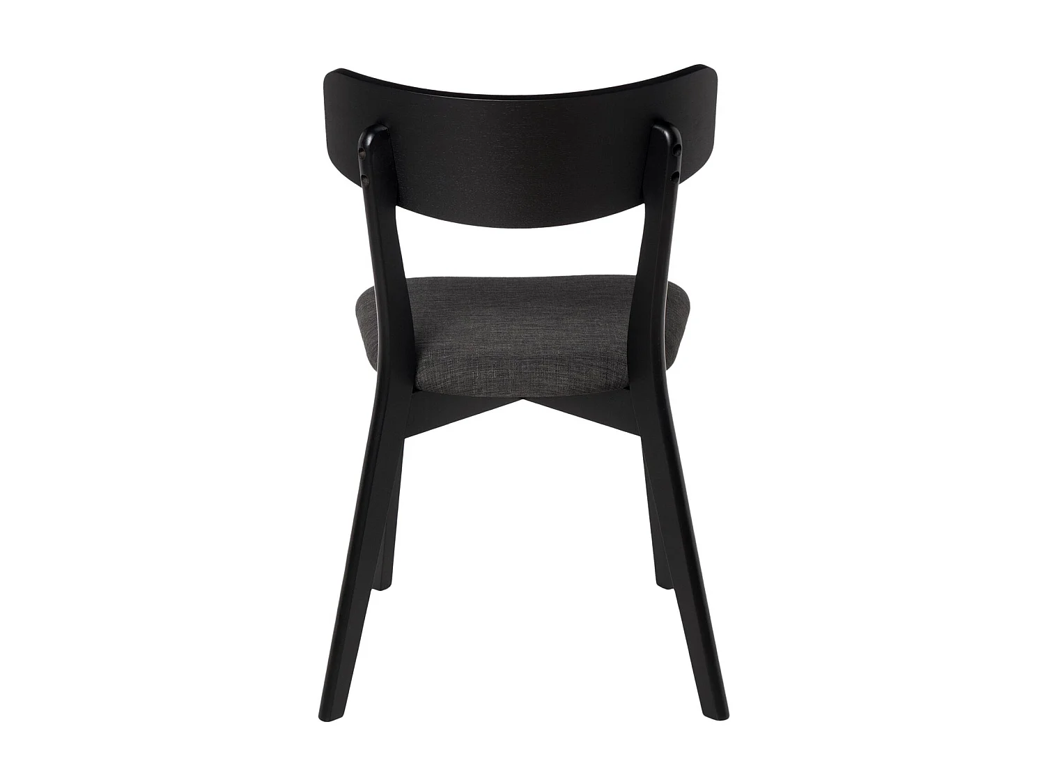 Chaise en bois massif noir et tissu noir Reka
