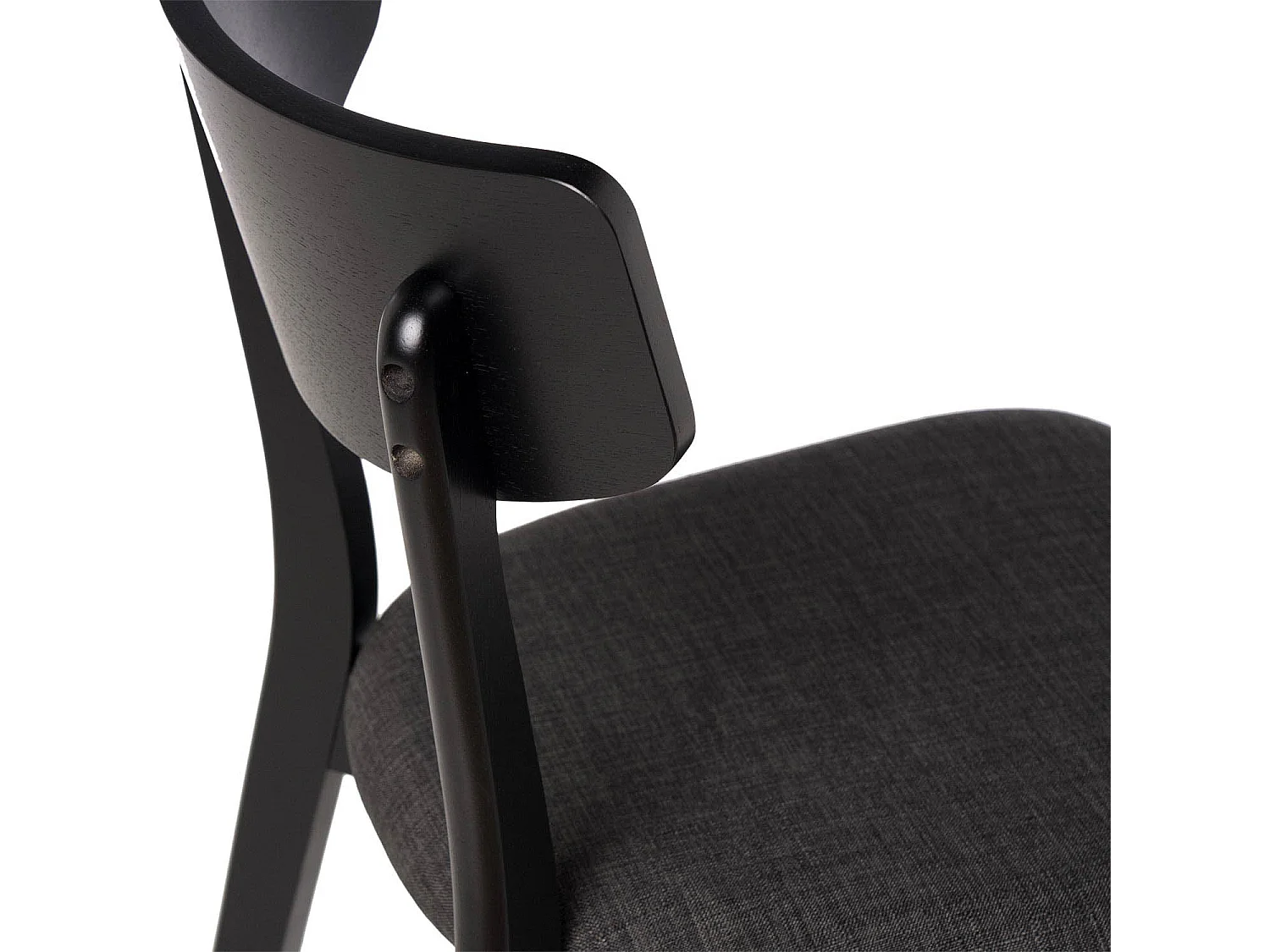 Chaise en bois massif noir et tissu noir Reka