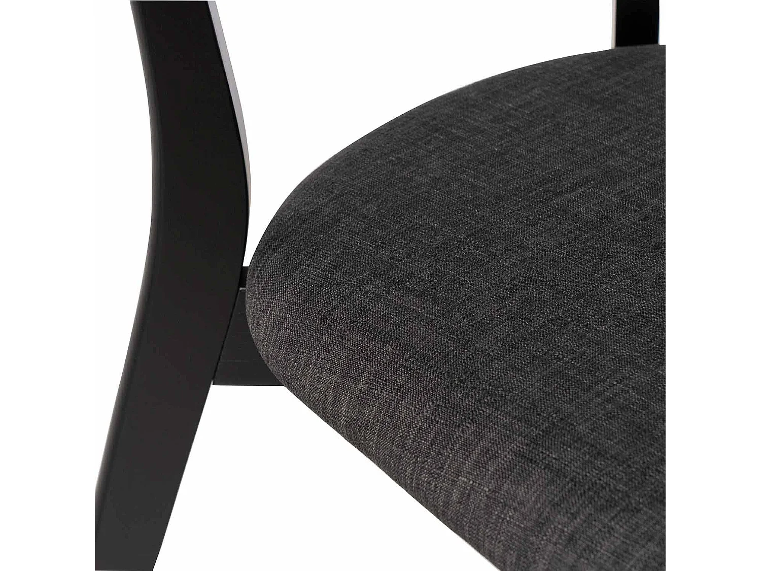 Chaise en bois massif noir et tissu noir Reka