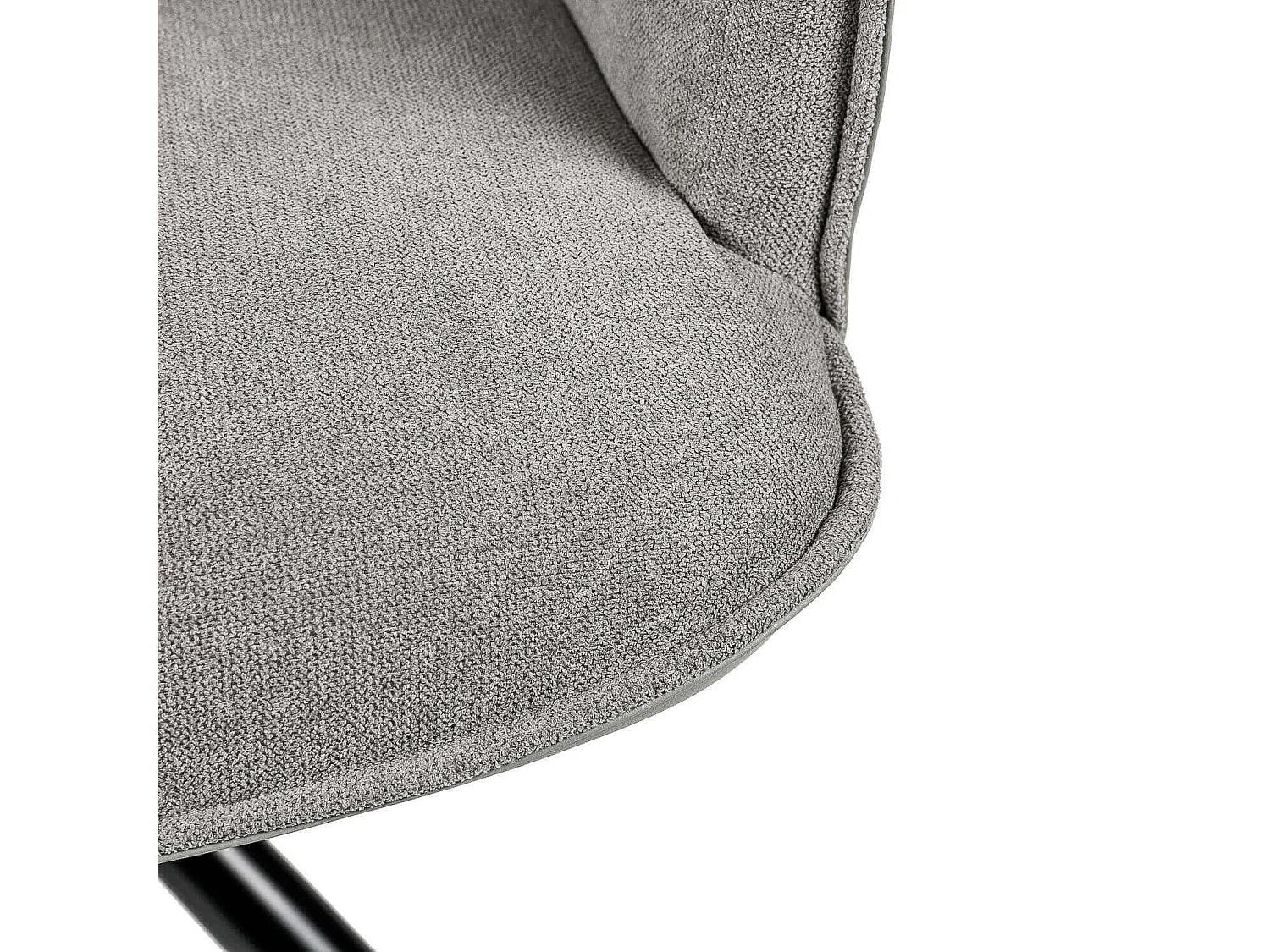 Chaise pivotante à 360º avec accoudoirs tissu gris clair et pieds métal noir Larko