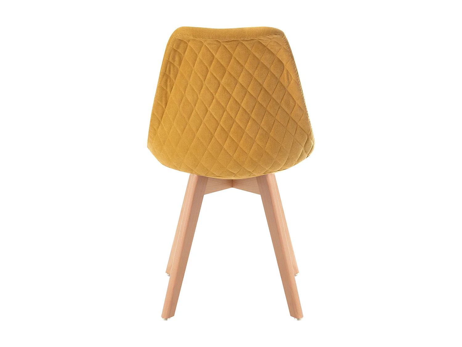 Chaise scandinave en tissu doux et bois de Hêtre Romba – Confort et élégance-Couleur Jaune curry
