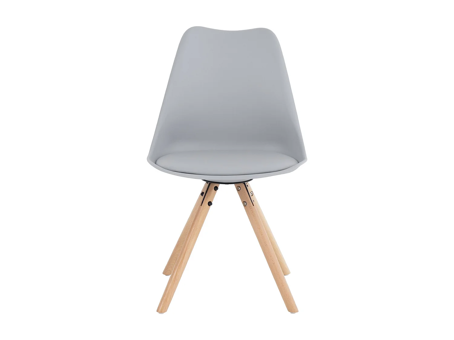 Chaise scandinave gris assise coussin simili cuir Norda