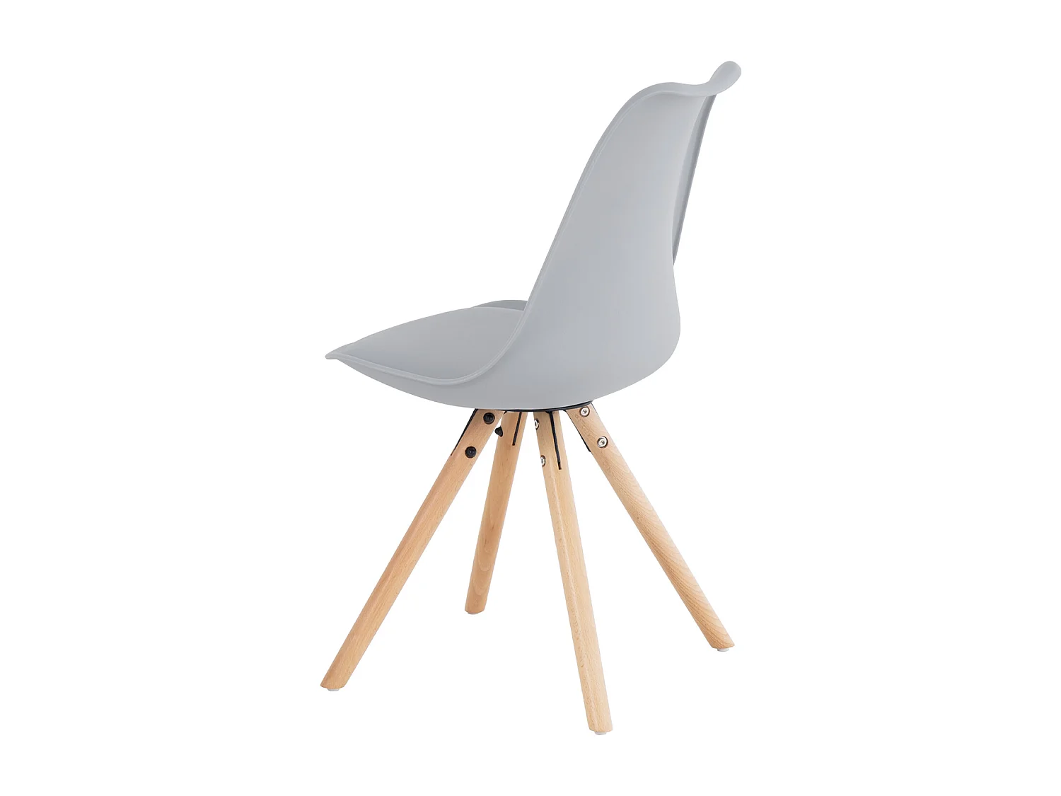 Chaise scandinave gris assise coussin simili cuir Norda