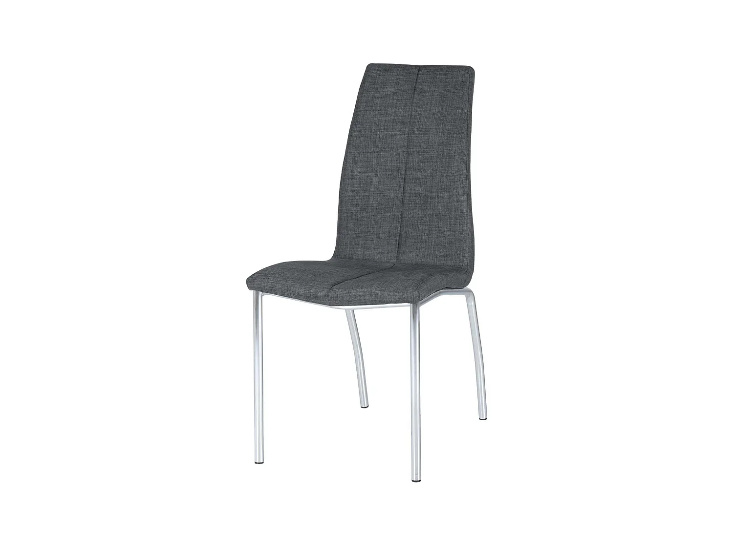 Chaise tissu gris foncé et pieds chromé Karila