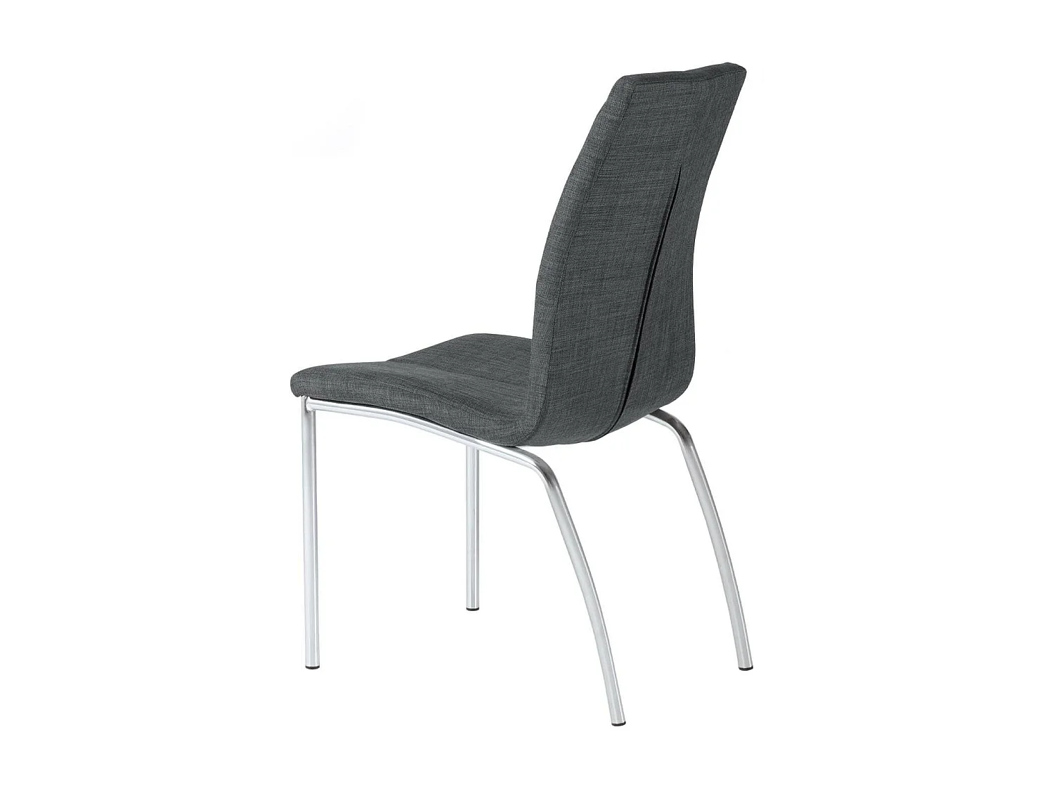 Chaise tissu gris foncé et pieds chromé Karila