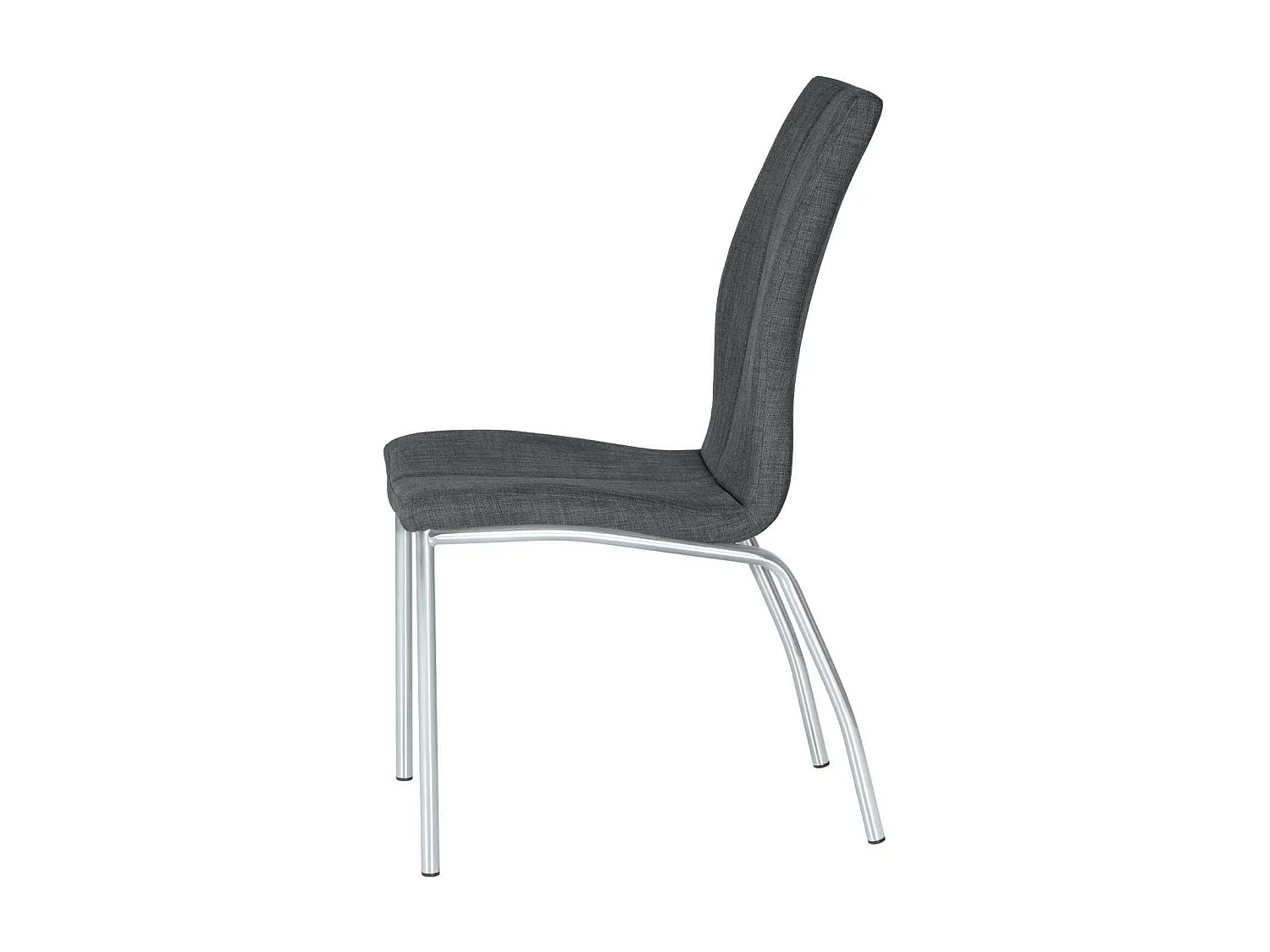 Chaise tissu gris foncé et pieds chromé Karila