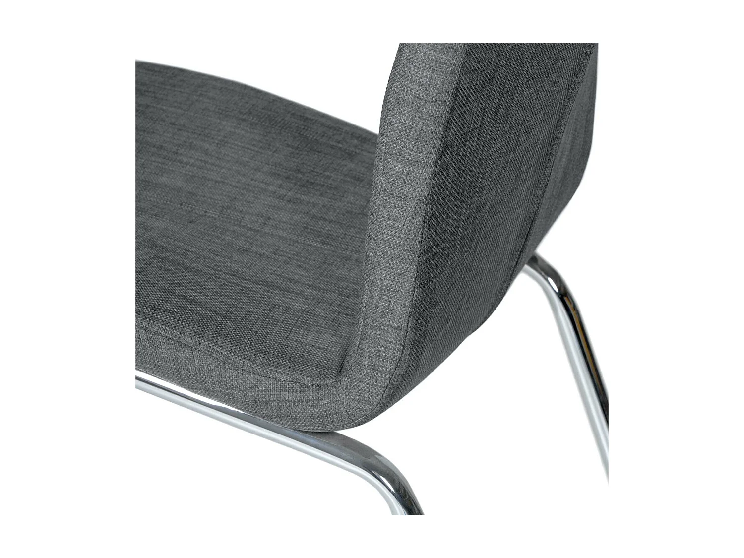 Chaise tissu gris foncé et pieds chromé Karila