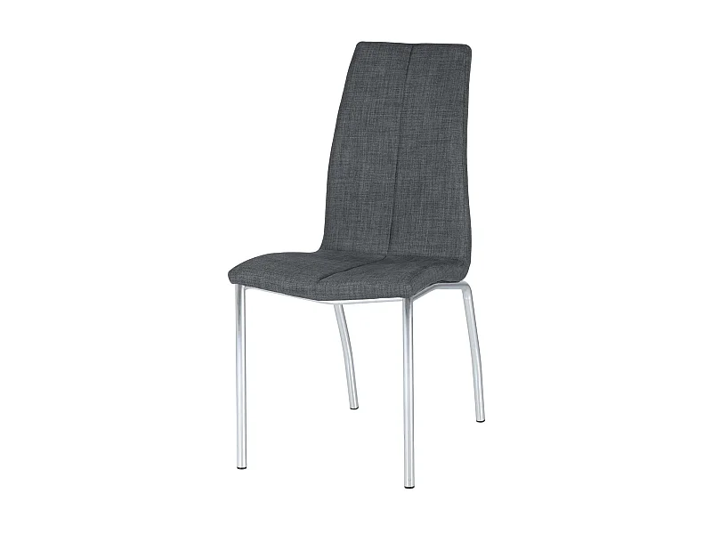 Chaise tissu gris foncé et pieds chromé Karila