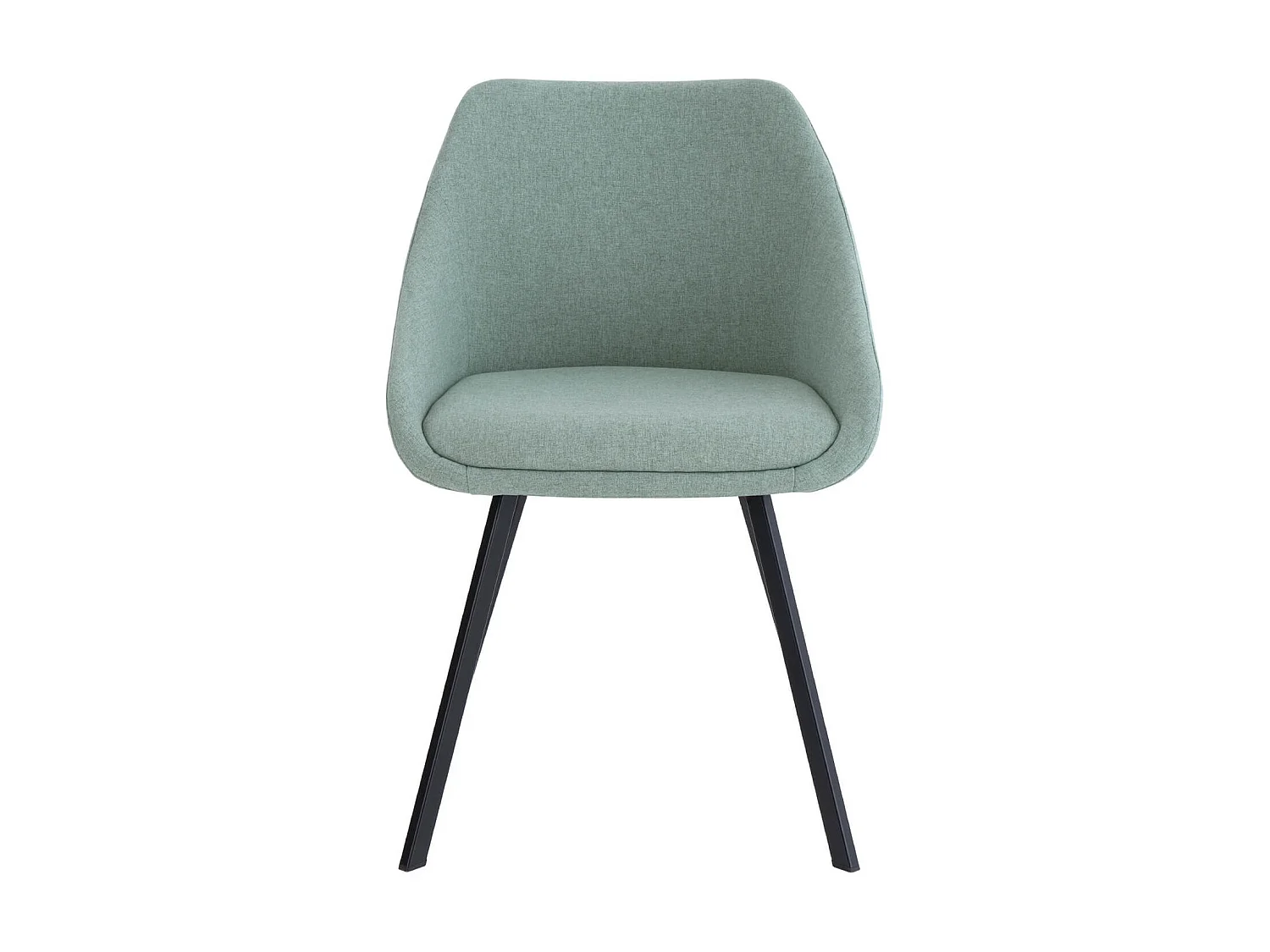 Chaise moderne tissu vert menthe et pieds métal noir Galie