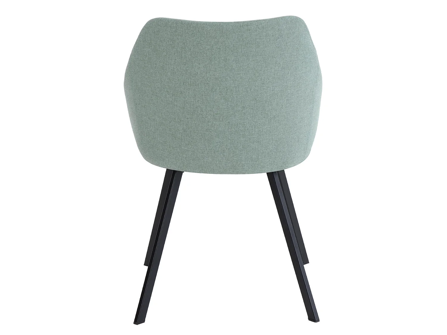 Chaise moderne tissu vert menthe et pieds métal noir Galie