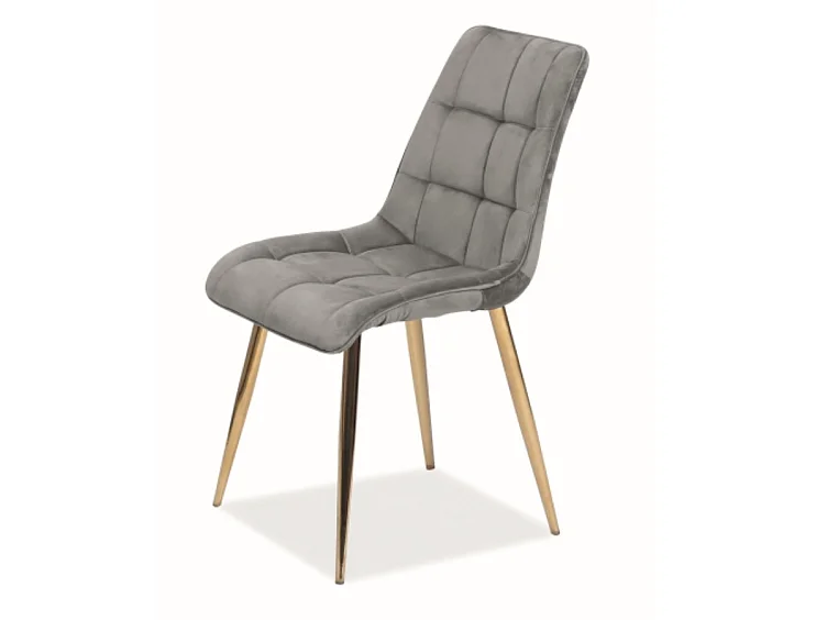 Krzesło CHIC VELVET GOLD szare