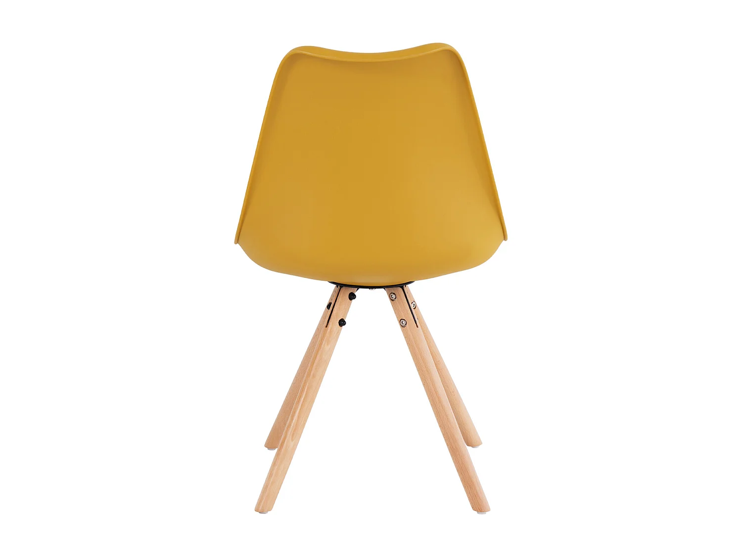 Chaise scandinave moutarde assise coussin simili cuir Norda