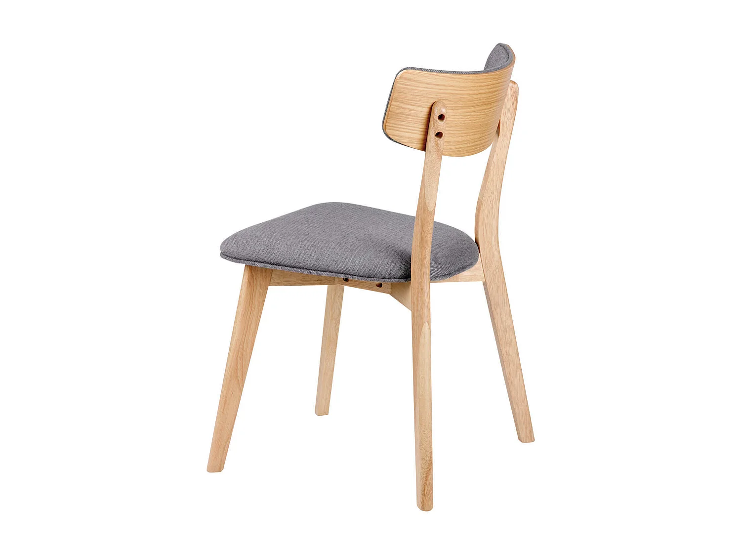 Chaise en bois et tissu Bonka – Élégance et confort-Couleur Naturel/Gris foncé