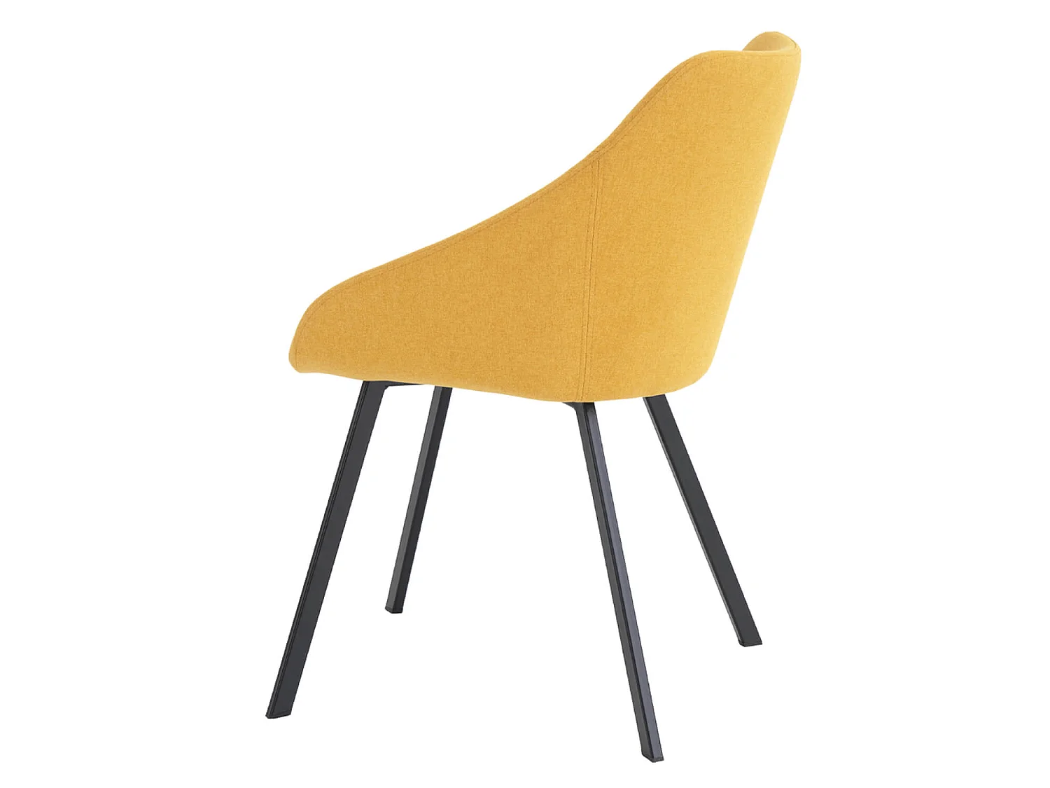 Chaise moderne tissu jaune moutarde et pieds métal noir Galie