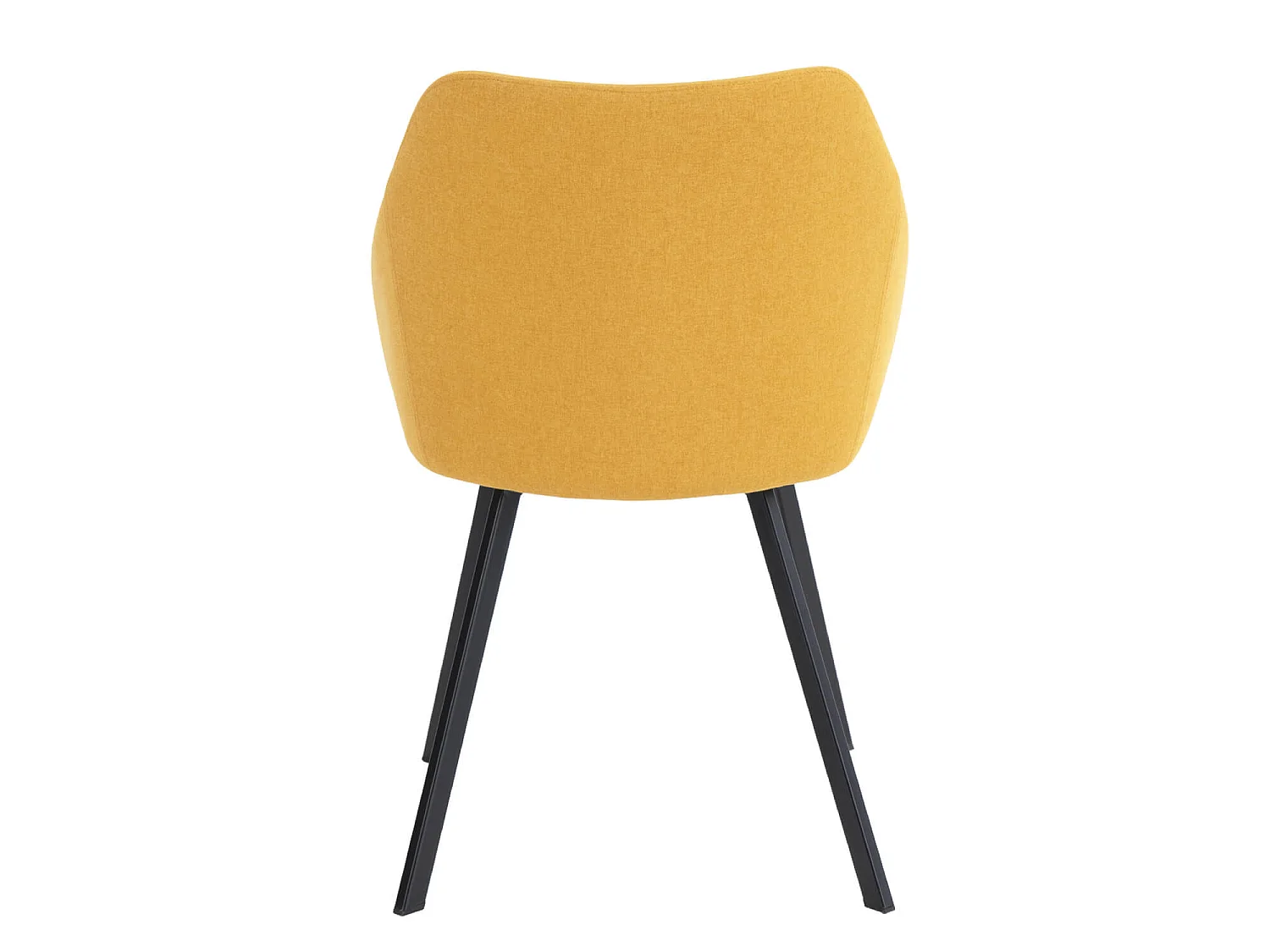 Chaise moderne tissu jaune moutarde et pieds métal noir Galie