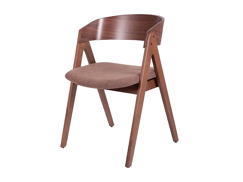 Chaise premium Merka – Structure en bois et assise en tissu confortable-Couleur Marron
