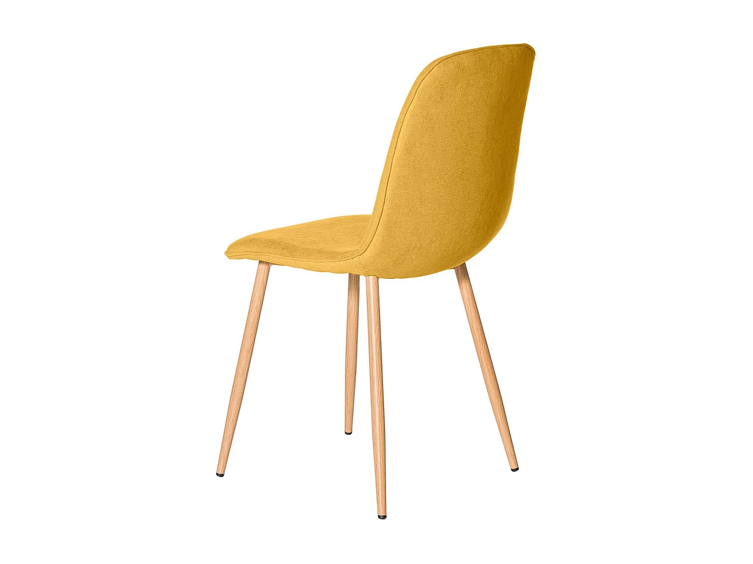 Chaise Klory - Tissu confortable et pieds métal éffet bois naturel-Couleur Jaune curry