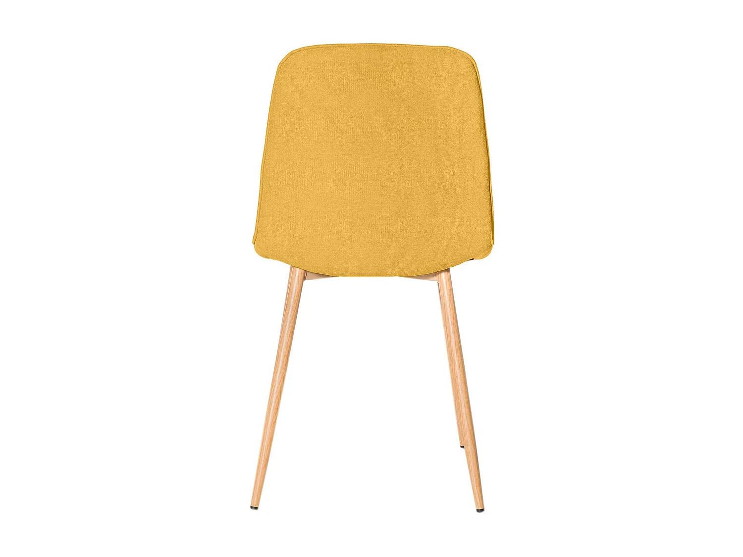Chaise Klory - Tissu confortable et pieds métal éffet bois naturel-Couleur Jaune curry