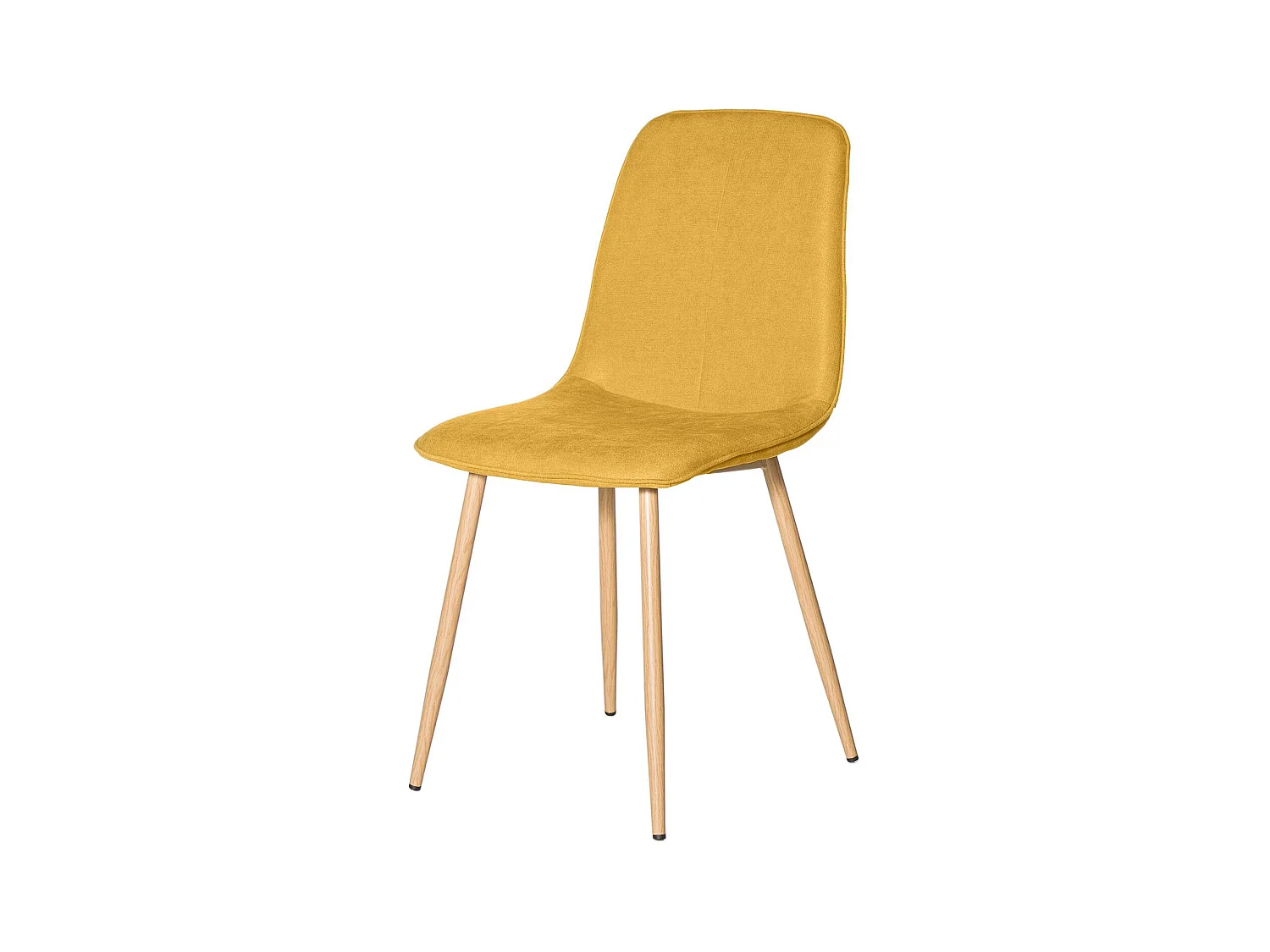 Chaise Klory - Tissu confortable et pieds métal éffet bois naturel-Couleur Jaune curry