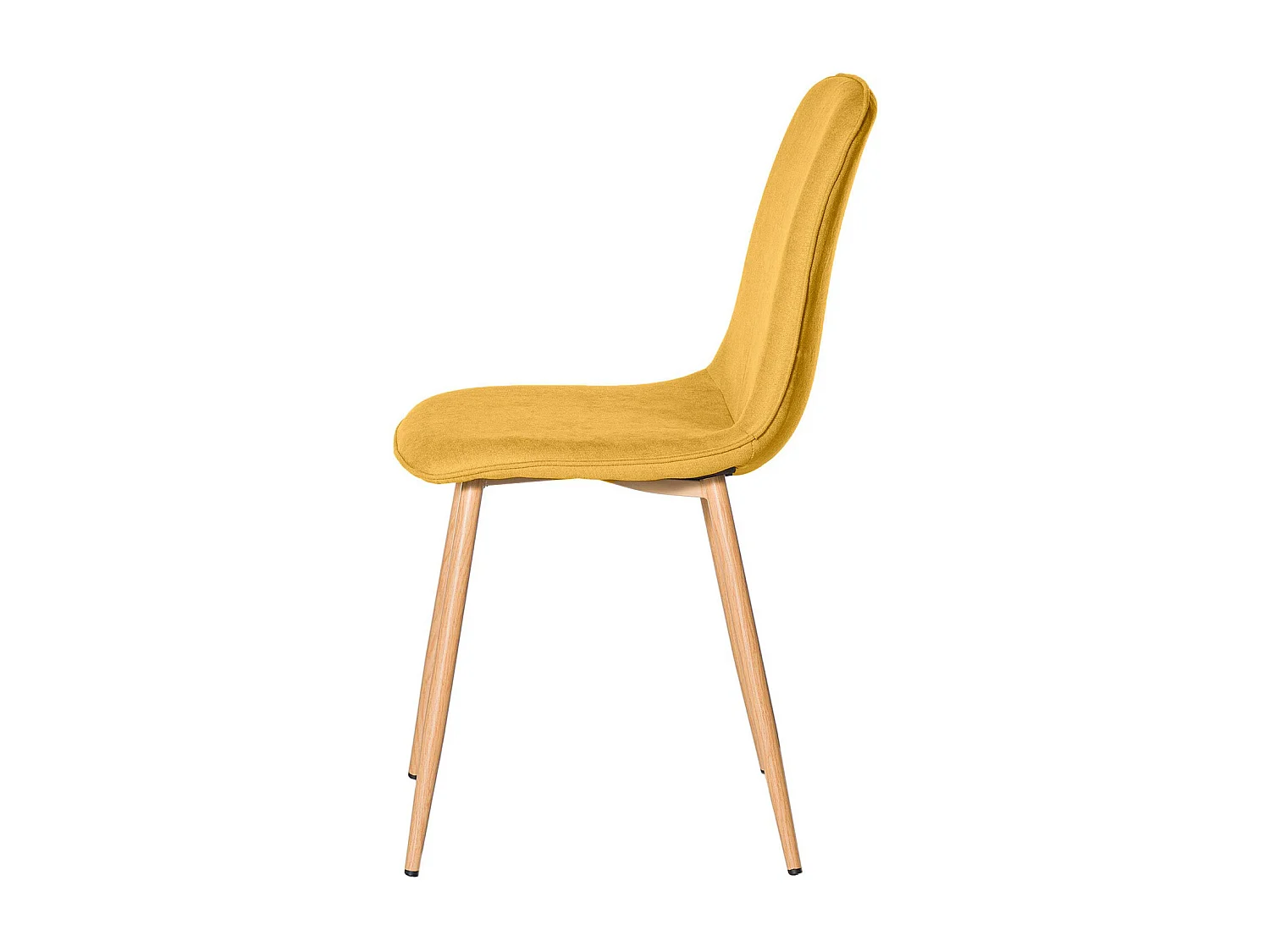 Chaise Klory - Tissu confortable et pieds métal éffet bois naturel-Couleur Jaune curry