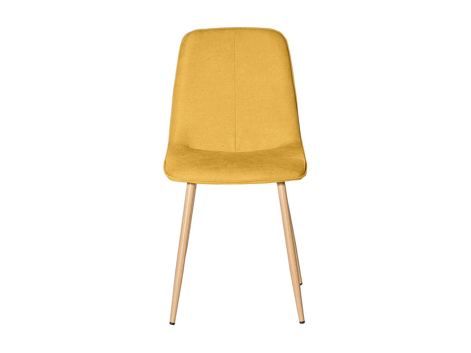 Chaise Klory - Tissu confortable et pieds métal éffet bois naturel-Couleur Jaune curry