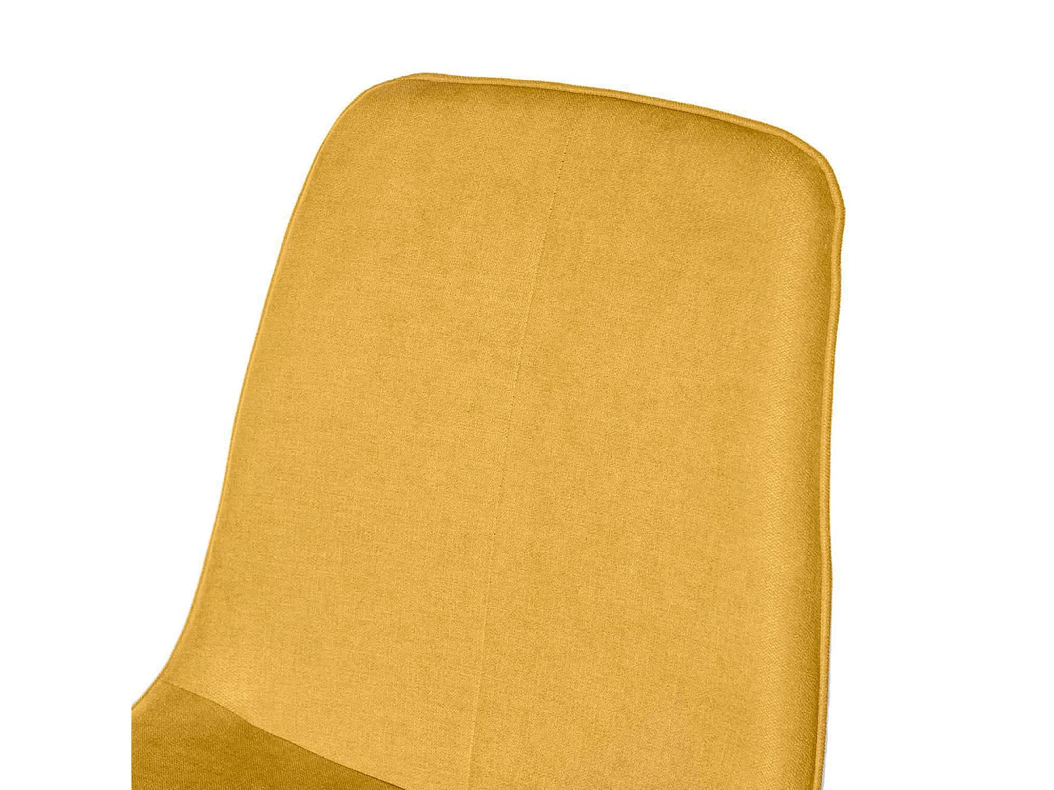 Chaise Klory - Tissu confortable et pieds métal éffet bois naturel-Couleur Jaune curry